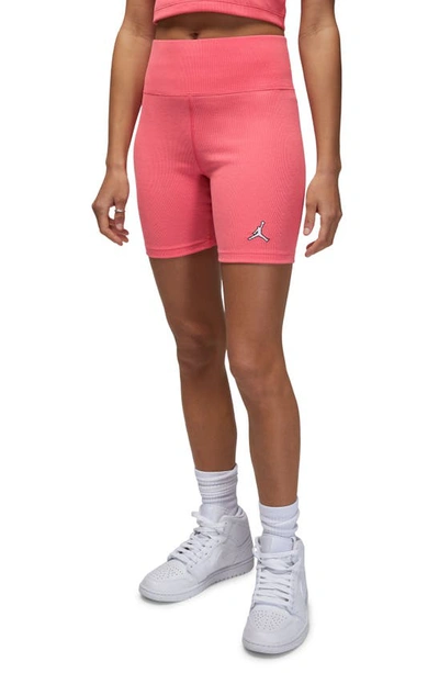 Shop Jordan Rib Bike Shorts In Sea Coral