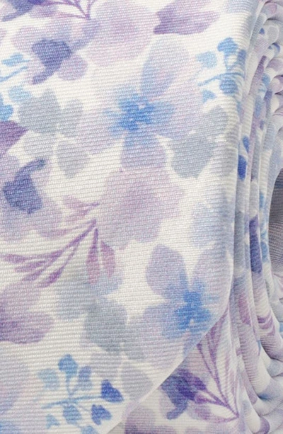 Shop Cufflinks, Inc Watercolor Floral Silk Tie In Purple