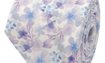Shop Cufflinks, Inc Watercolor Floral Silk Tie In Purple