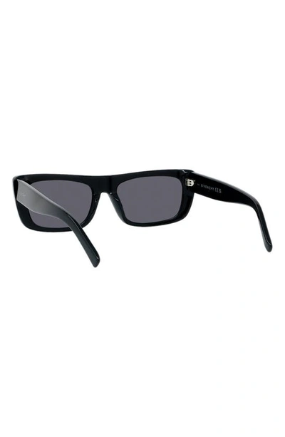 Shop Givenchy Gv Day 57mm Cat Eye Sunglasses In Shiny Black / Smoke