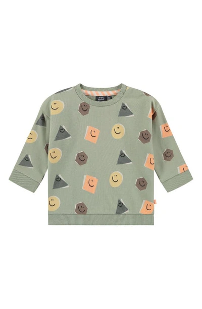 Shop Babyface Happy Shapes Crewneck Sweatshirt In Sage
