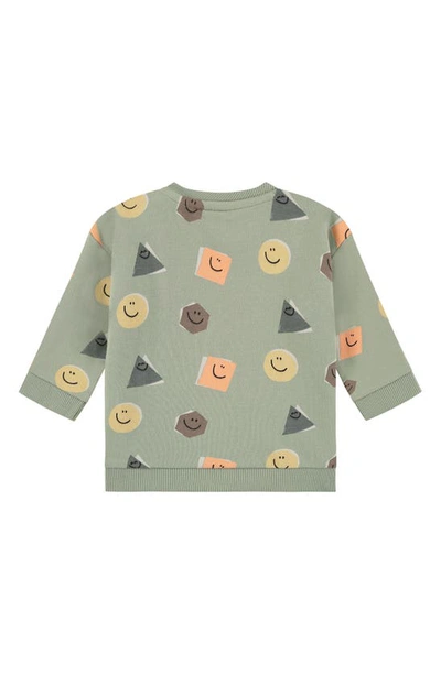 Shop Babyface Happy Shapes Crewneck Sweatshirt In Sage