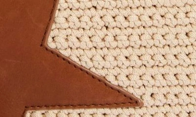 Shop Golden Goose Star Crochet Crossbody Camera Bag In Beige/ Brown