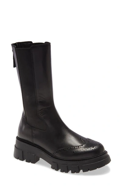 Shop Ash Lennox Lug Wingtip Boot In Black Leather