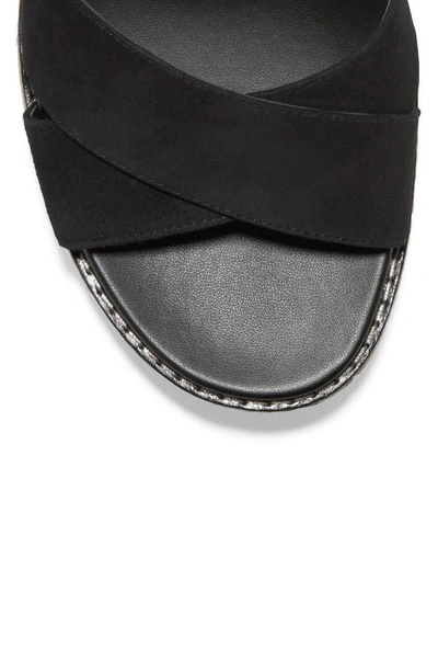 Shop Cole Haan Cloudfeel Espadrille Wedge Sandal In Black Suede/black Welt