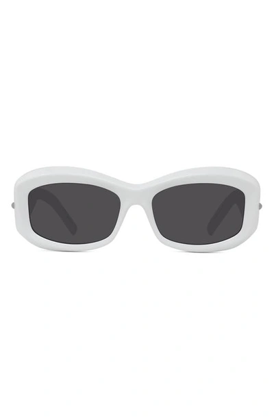 Shop Givenchy 56mm Square Sunglasses In White / Smoke