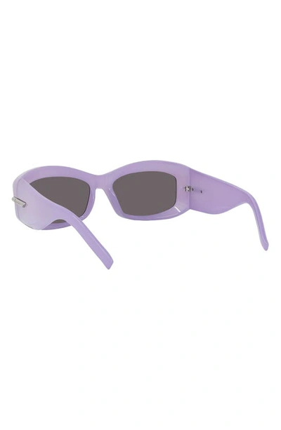 Shop Givenchy 56mm Square Sunglasses In Shiny Lilac / Smoke