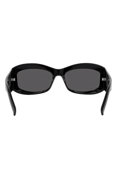 Shop Givenchy 56mm Square Sunglasses In Shiny Black / Smoke