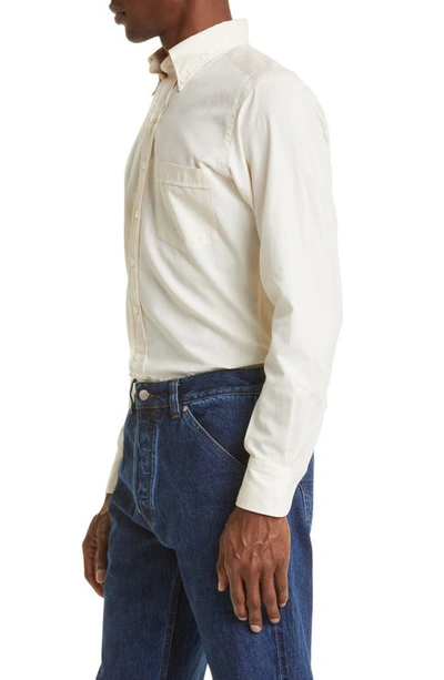 Shop Drake's Oxford Cotton Button-down Shirt In Neutral
