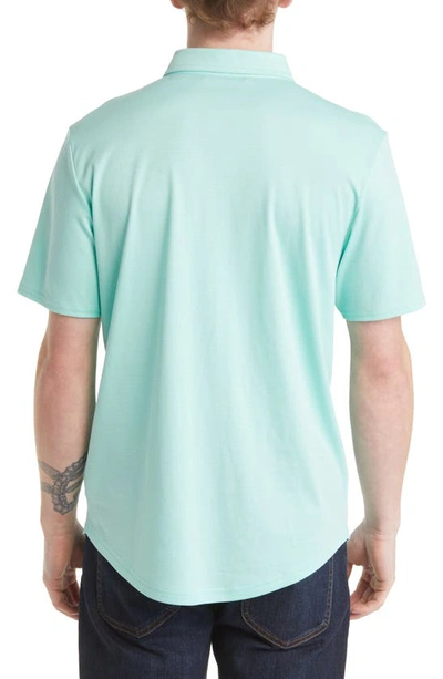 Travismathew A Class Cotton Blend Polo In Ocean Wave