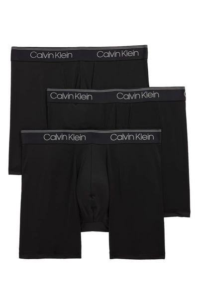 Shop Calvin Klein 3-pack Low Rise Microfiber Stretch Boxer Briefs In Black