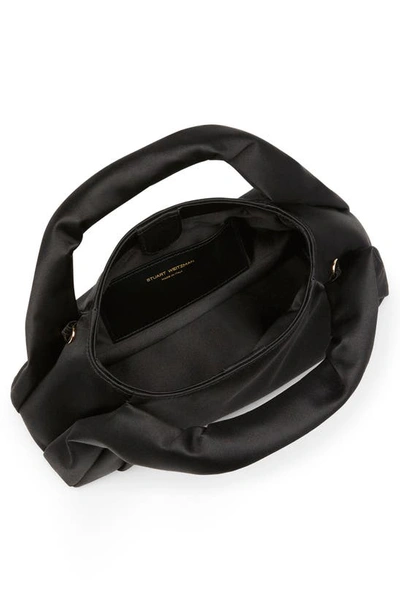 Stuart Weitzman The Moda Mini Satin Top-handle Bag In Black