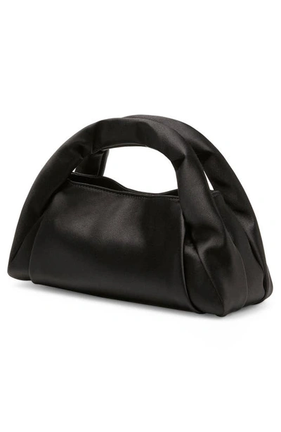 Stuart Weitzman The Moda Mini Satin Top-handle Bag In Black