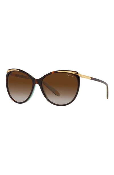 Ralph 59mm Gradient Cat Eye Sunglasses In Brown Gradient