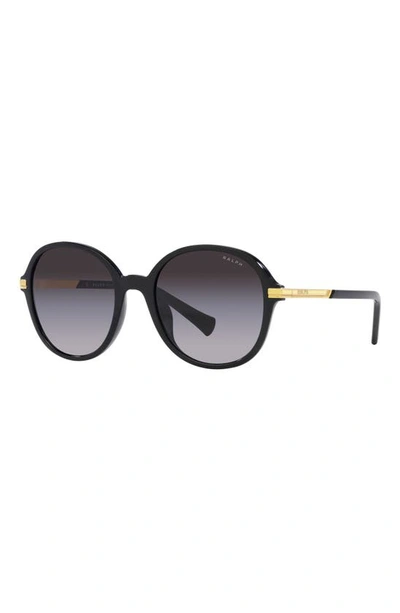 Shop Ralph 54mm Gradient Round Sunglasses In Shiny Black
