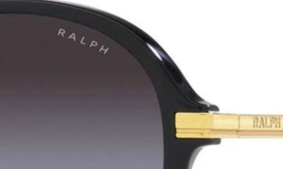 Shop Ralph 54mm Gradient Round Sunglasses In Shiny Black