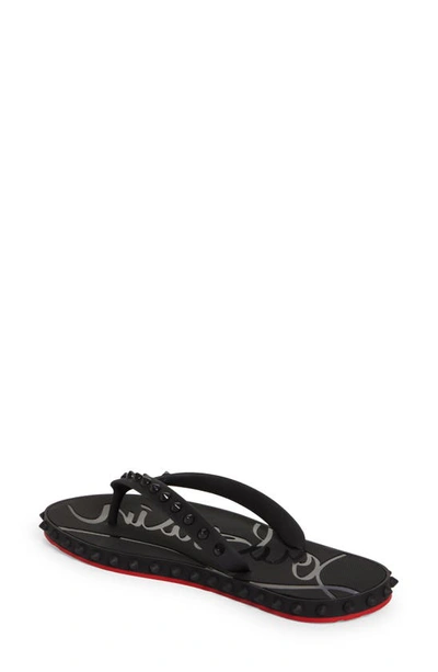 Christian Louboutin Man Thong Sandal Black Size 8 Rubber In Black