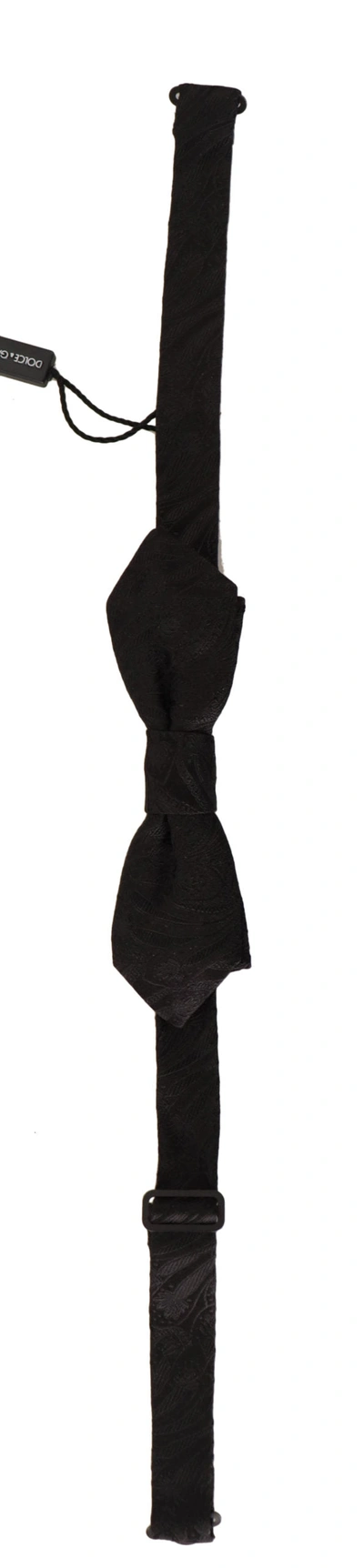 Shop Dolce & Gabbana Black 100% Silk Adjustable Neck Papillon  Men's Tie