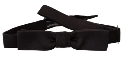 Shop Dolce & Gabbana Black 100% Silk Adjustable Neck Papillon Men's Tie