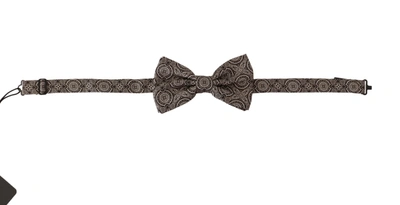 Shop Dolce & Gabbana Black White 100% Silk Adjustable Neck Papillon Men's Tie