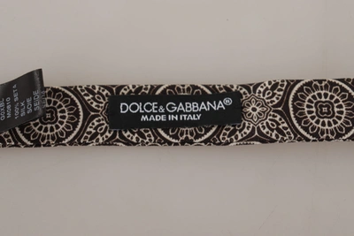 Shop Dolce & Gabbana Black White 100% Silk Adjustable Neck Papillon Men's Tie