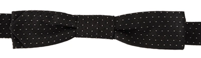 Shop Dolce & Gabbana Black White Polka 100% Silk Neck Papillon Men's Tie
