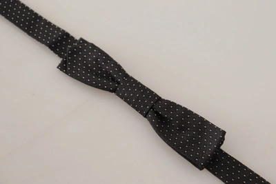 Shop Dolce & Gabbana Black White Polka 100% Silk Neck Papillon Men's Tie