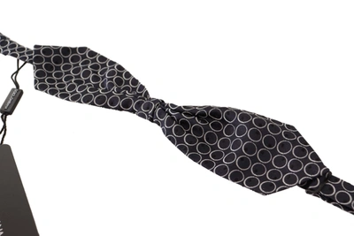 Shop Dolce & Gabbana Black White Round 100% Silk Neck Papillon  Men's Tie