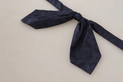 Shop Dolce & Gabbana Blue Flower Pattern 100% Silk Neck Papillon Men's Tie