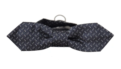 Shop Dolce & Gabbana Blue Gray Polka Dot 100% Silk Neck Papillon Men's Tie