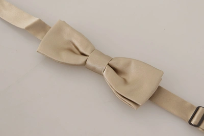 Shop Dolce & Gabbana Gold Solid 100% Silk Adjustable Neck Papillon Men's Tie