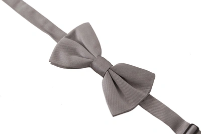 Shop Dolce & Gabbana Gray 100% Silk Adjustable Neck Papillon Men's Tie