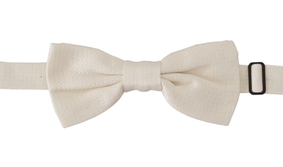 Shop Dolce & Gabbana Off White Pattern Adjustable Neck Papillon Men's Tie