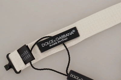 Shop Dolce & Gabbana Off-white 100% Silk Slim Adjustable Neck Papillon Bow Men's Tie In Off White