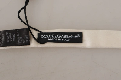 Shop Dolce & Gabbana White Solid Silk Adjustable Neck Papillon Men's Tie