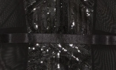 Shop Secret Lace Sequin Panel Bodysuit In Black