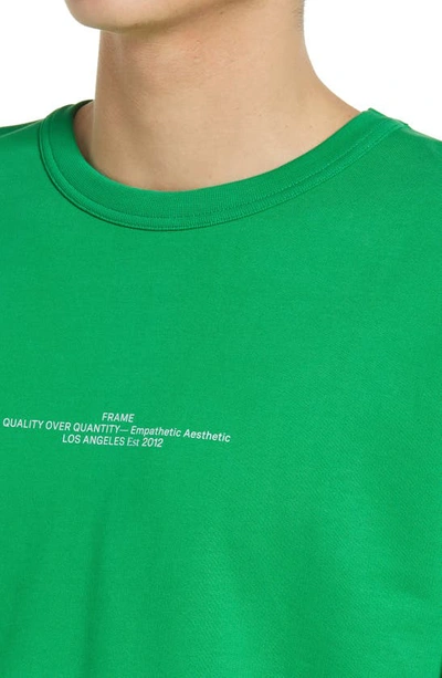 Frame Crewneck Cotton Graphic Sweatshirt In Pop Green