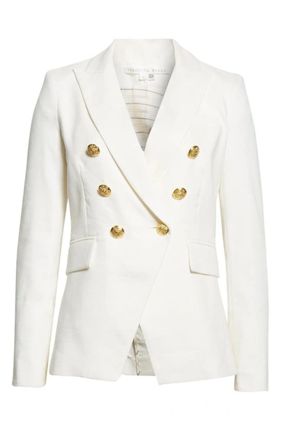 Veronica Beard Miller Dickey Double-breasted Grain De Poudre Blazer In White