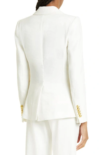 Veronica Beard Miller Dickey Double-breasted Grain De Poudre Blazer In White