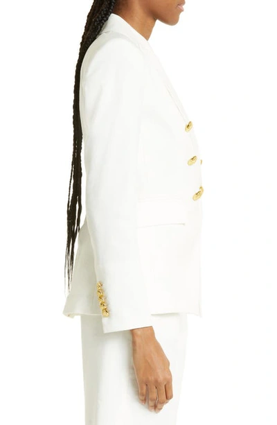 Veronica Beard Miller Dickey Double-breasted Grain De Poudre Blazer In White