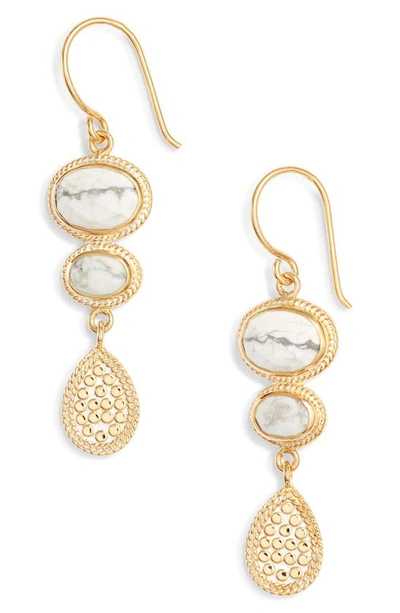 Shop Anna Beck Howlite Drop Earrings In Gold/ Howlite