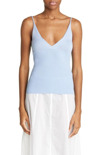 Shop Paloma Wool Che Rib Cupro Sweater Camisole In Soft Blue
