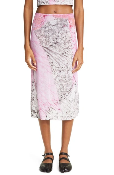 Shop Paloma Wool Sheer Midi Skirt In Fuchsia