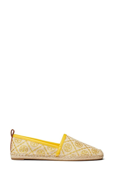 Shop Tory Burch T Monogram Espadrille Flat In Goldfinch/ Aged Camello