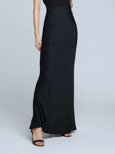 L Agence L'agence Zeta Satin Maxi Skirt In Black
