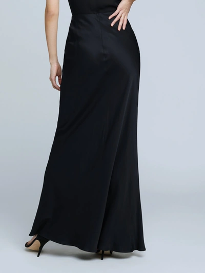 L Agence L'agence Zeta Satin Maxi Skirt In Black