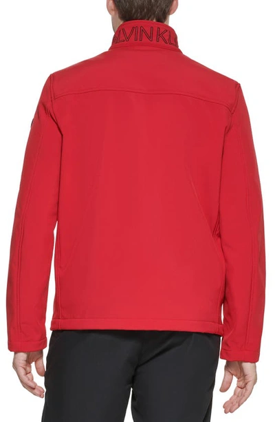 Calvin Klein Softshell Jacket In Deep Red