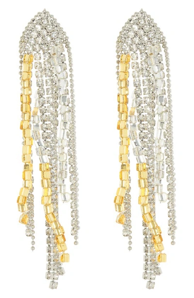 Shop Ayounik Beaded Tassel Earrings In Silver/ Gold