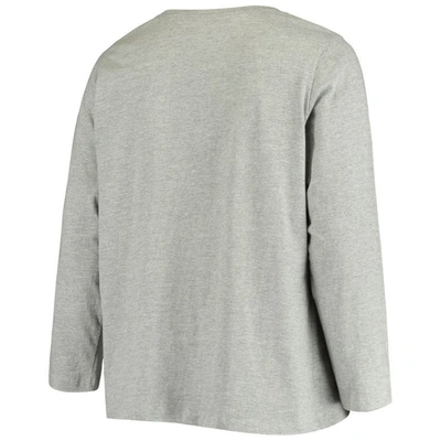 Shop Profile Heathered Gray Texas Longhorns Plus Size Logo Long Sleeve T-shirt In Heather Gray