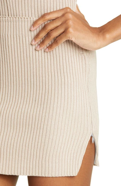 Shop Paloma Wool Rib Organic Cotton Miniskirt In Dark Grey